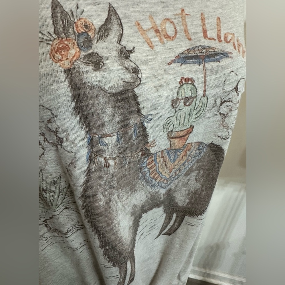 Democracy Beige Hot Llama T-Shirt - Size M - Picture 2 of 13